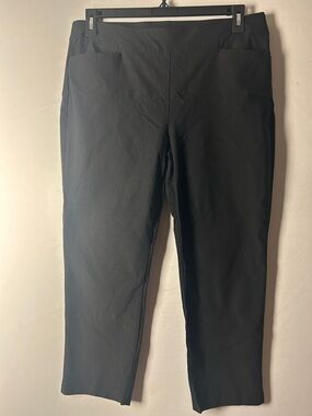 Chico's So Women’s Slim Ankle Pant Size 12P Black Pull On Stretch Pockets